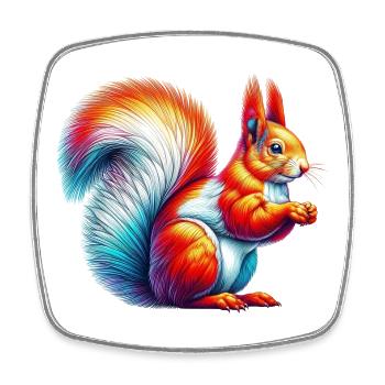 Squirrel - Square fridge magnet - white - Front