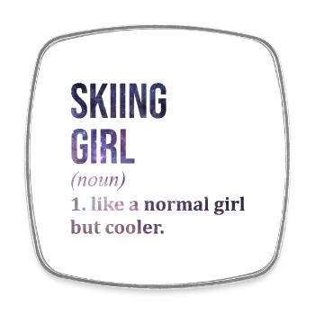 Skiing - Square fridge magnet - white - Front