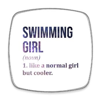 Schwimmen - Viereckiger Kühlschrankmagnet - Weiß - Vorne