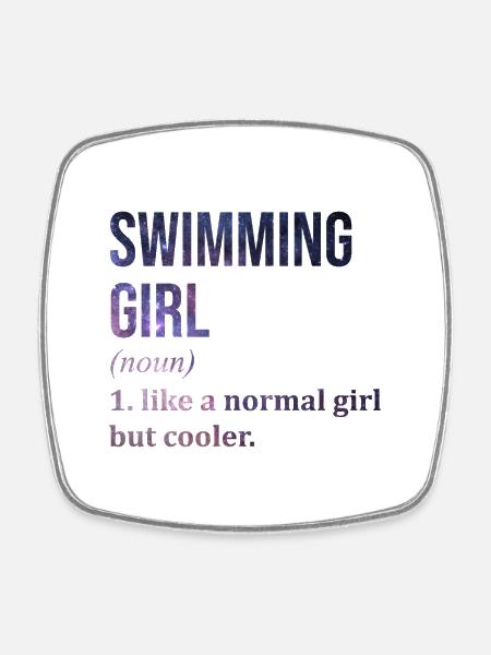 Swimming Swimming Swimming - Square fridge magnet - white