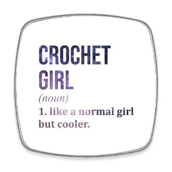 Crochet - Square fridge magnet - white - Front