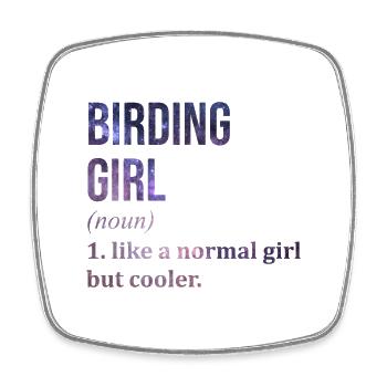 Birding - Square fridge magnet - white - Front