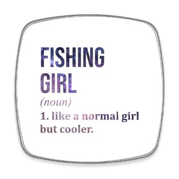 Fishing - Square fridge magnet - white - Front