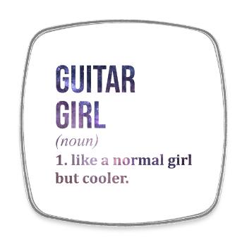 Guitar - Square fridge magnet - white - Front