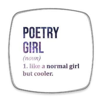 Poetry - Square fridge magnet - white - Front