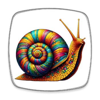 Snail - Square fridge magnet - white - Front