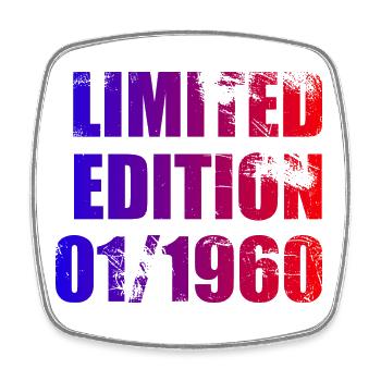 65th Birthday Limited Edition 01/1960 - Square fridge magnet - white - Front