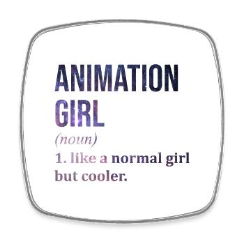 Animation - Square fridge magnet - white - Front