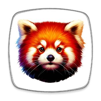 Red panda - Square fridge magnet - white - Front