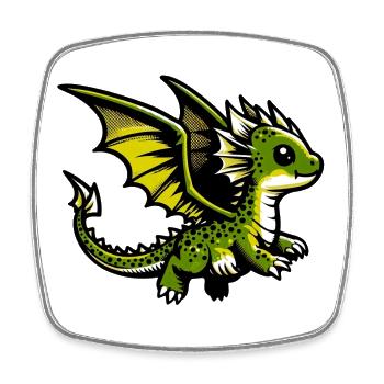 Dragon - Square fridge magnet - white - Front