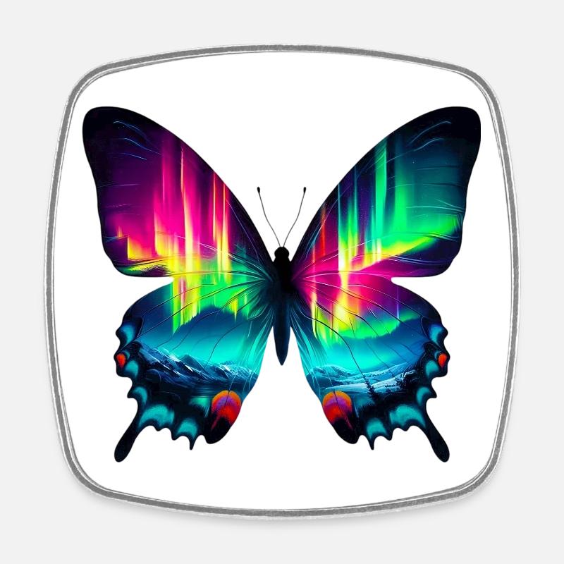 Butterfly - Square fridge magnet - white