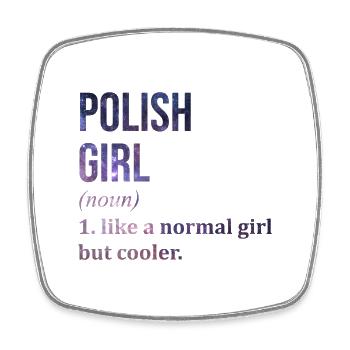 Polen - Viereckiger Kühlschrankmagnet - Weiß - Vorne