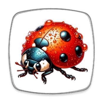 Ladybird - Square fridge magnet - white - Front