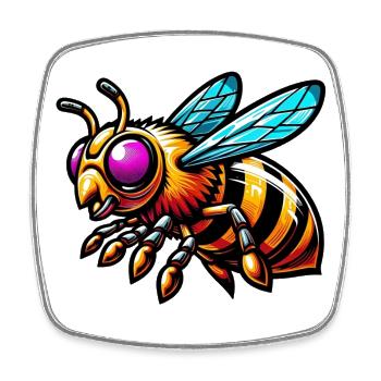 Bee - Square fridge magnet - white - Front