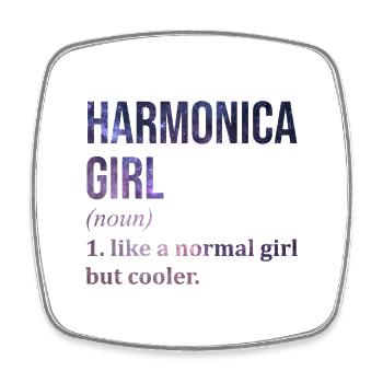 Harmonica - Square fridge magnet - white - Front
