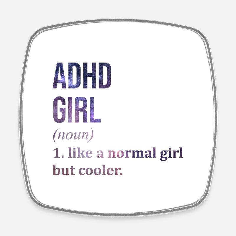 ADHD - Square fridge magnet - white