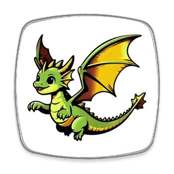 Dragon - Square fridge magnet - white - Front