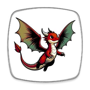 Dragon - Square fridge magnet - white - Front