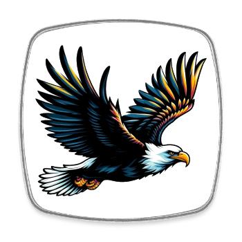 Adler - Viereckiger Kühlschrankmagnet - Weiß - Vorne