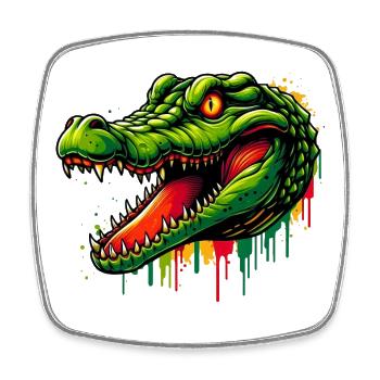 Alligator Crocodile - Square fridge magnet - white - Front