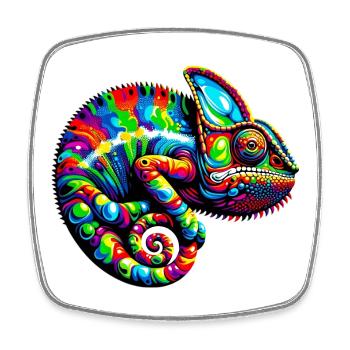 Caméléon - Magnet carré - blanc - Devant