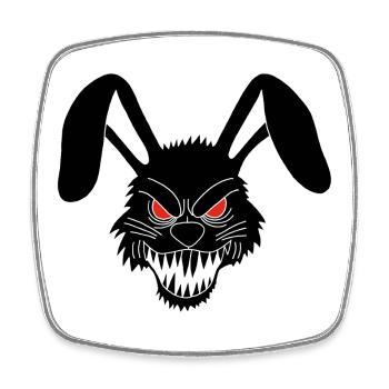 Demonic Black Rabbit - Square fridge magnet - white - Front