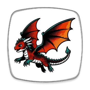 Dragon - Square fridge magnet - white - Front
