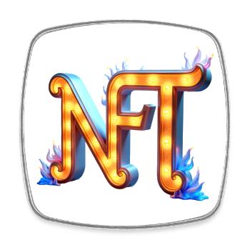 NFT in Lichtern – Leuchtendes Schilderdesign - Viereckiger Kühlschrankmagnet - Weiß - Vorne