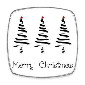 WEIHNACHTEN. FROHE WEIHNACHTEN. FROHE WEIHNACHTEN. WEIHNACHTSMANN - Viereckiger Kühlschrankmagnet - Weiß - Vorne