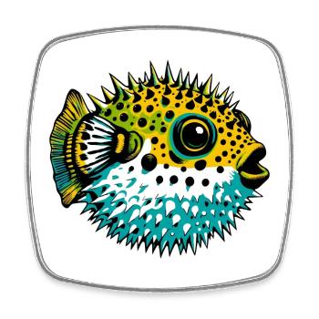 Blowfish - Magnet carré - blanc - Devant