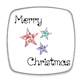 WEIHNACHTEN. FROHE WEIHNACHTEN. FROHE WEIHNACHTEN. WEIHNACHTSMANN - Viereckiger Kühlschrankmagnet - Weiß - Vorne