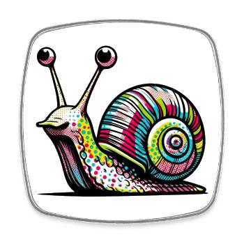 Snail - Square fridge magnet - white - Front