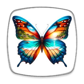 Butterfly - Square fridge magnet - white - Front
