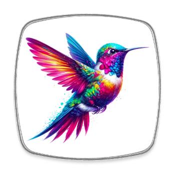 Colibri - Magnet carré - blanc - Devant