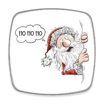 Ho Ho Ho Happy Weihnachtsmann I Nikolaus - Viereckiger Kühlschrankmagnet - Weiß - Vorne