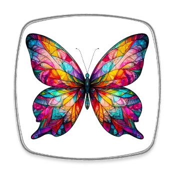 Butterfly - Square fridge magnet - white - Front