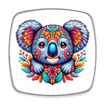 Koala - Viereckiger Kühlschrankmagnet - Weiß - Vorne