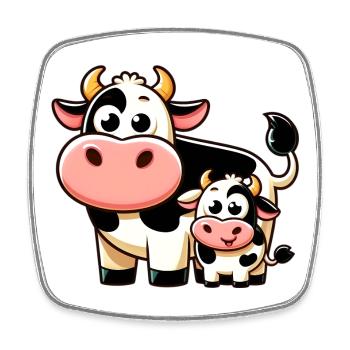 Cow Cows - Square fridge magnet - white - Front