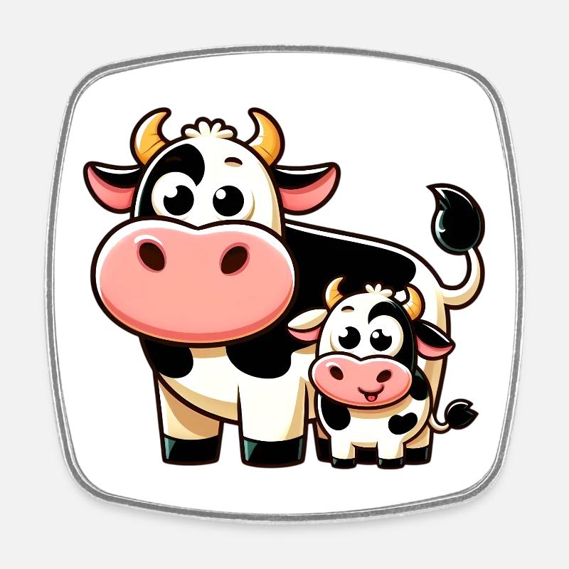Vache Vaches - Magnet carré - blanc