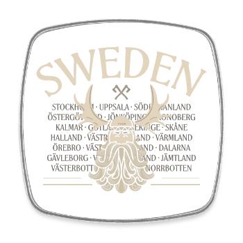 Sweden - Viking Beard - Moose - Viereckiger Kühlschrankmagnet - Weiß - Vorne