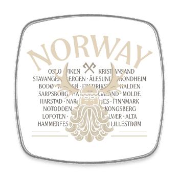 Norway - Viking Beard - Moose - Viereckiger Kühlschrankmagnet - Weiß - Vorne