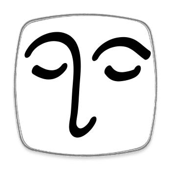 Face Drawing Head Eye Gift - Square fridge magnet - white - Front