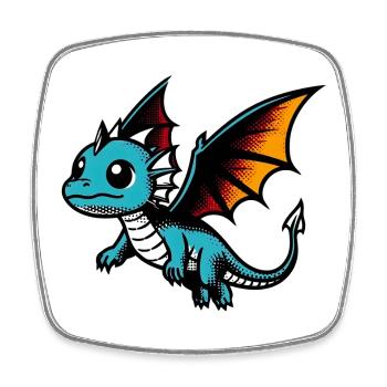 Dragon - Square fridge magnet - white - Front