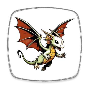 Dragon - Square fridge magnet - white - Front