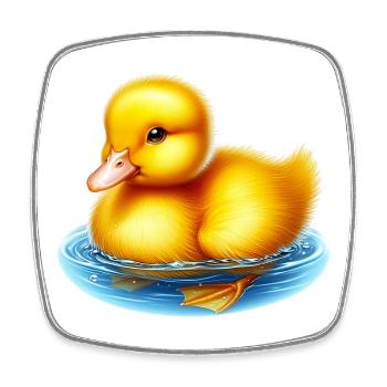 Ente Ente Ente Ente Ente - Viereckiger Kühlschrankmagnet - Weiß - Vorne