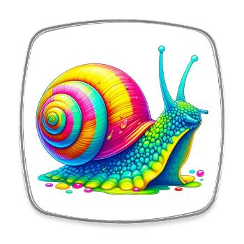 Snail - Square fridge magnet - white - Front