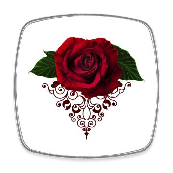 Drame de l’amour, la rose de la mémoire. - Magnet carré - blanc - Devant