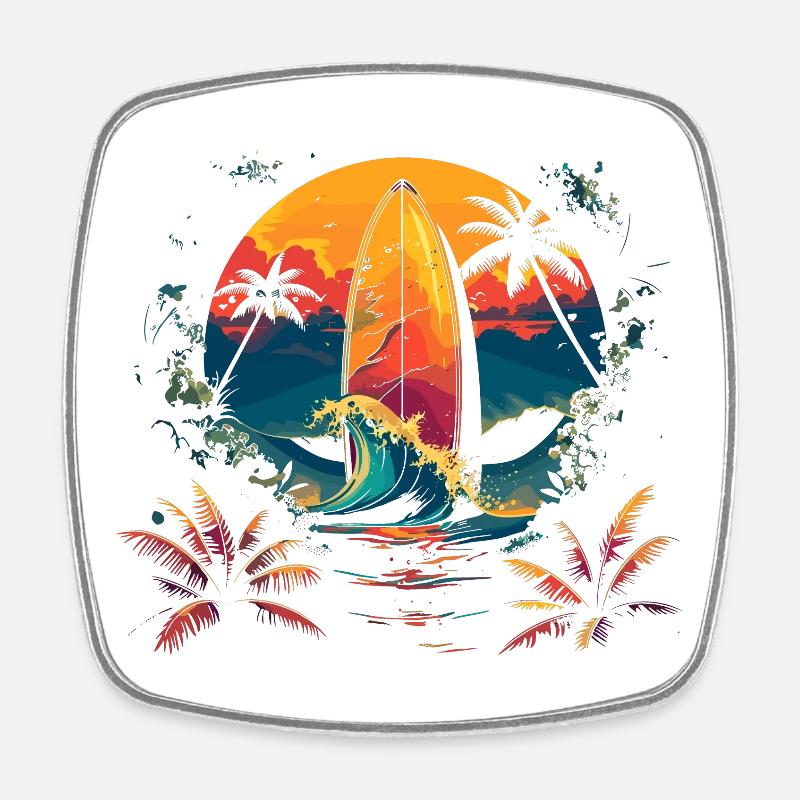 Surf - Magnet carré - blanc