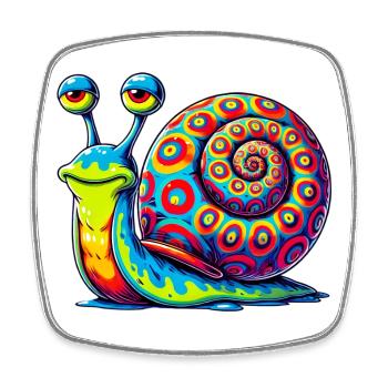 Snail - Square fridge magnet - white - Front