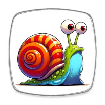 Snail - Square fridge magnet - white - Front